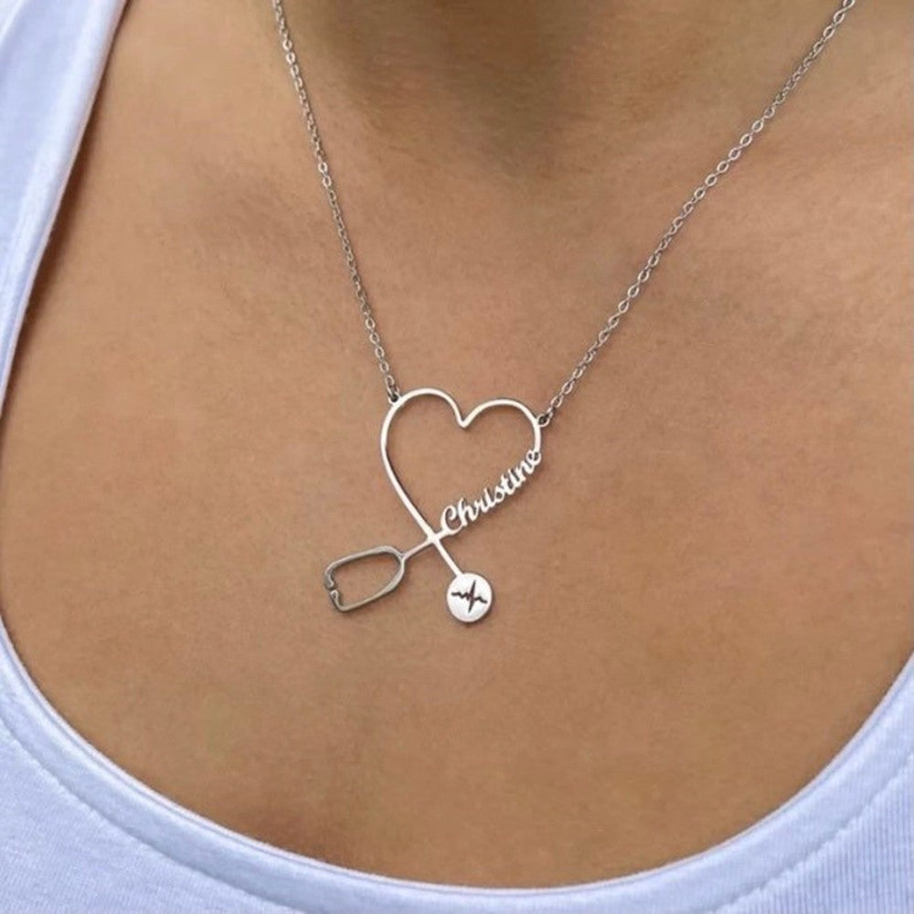 Colar Estetoscópio do Amor Personalizado