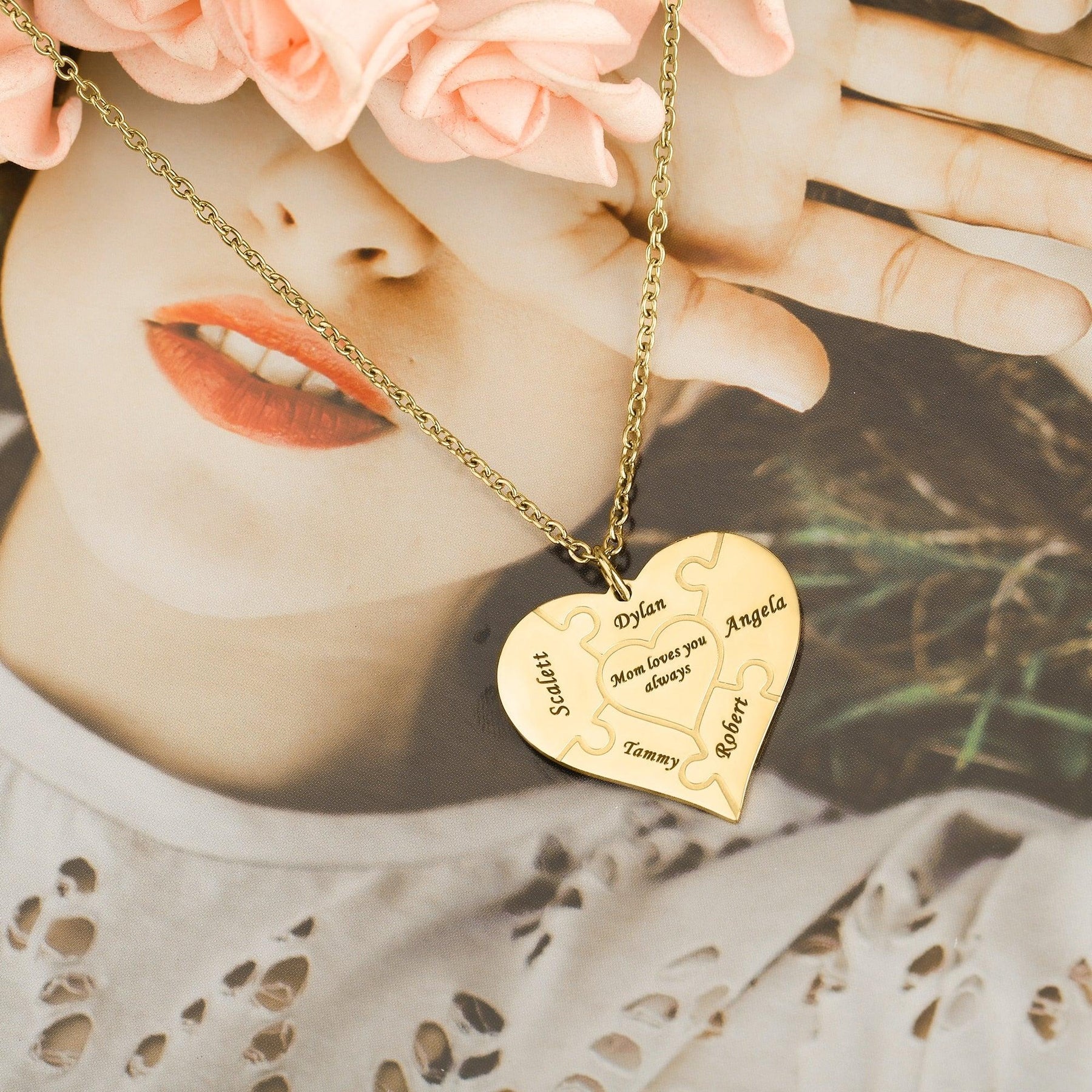 Colar da Família - Quebra-Cabeça Personalizável - loja dália