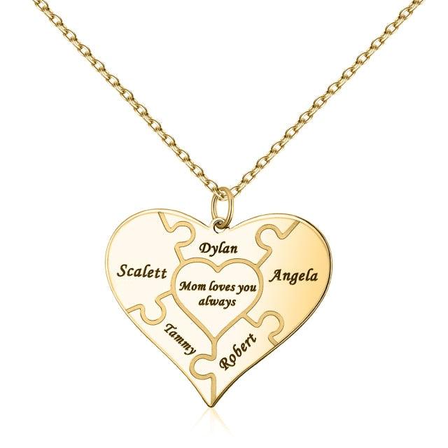 Colar da Família - Quebra-Cabeça Personalizável - loja dália