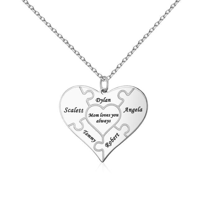 Colar da Família - Quebra-Cabeça Personalizável - loja dália