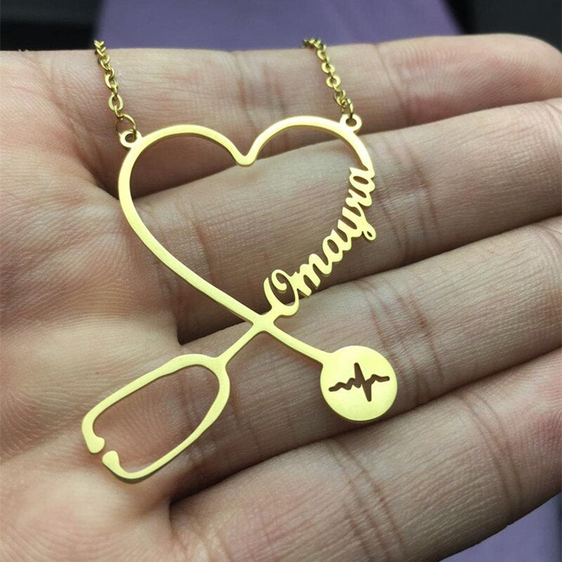 Colar Estetoscópio do Amor Personalizado