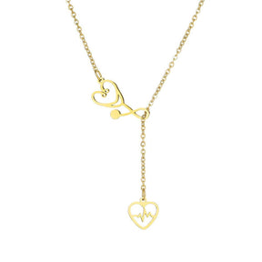 Colar Estetoscópio do Amor - Banhado em Ouro 18k - loja dália